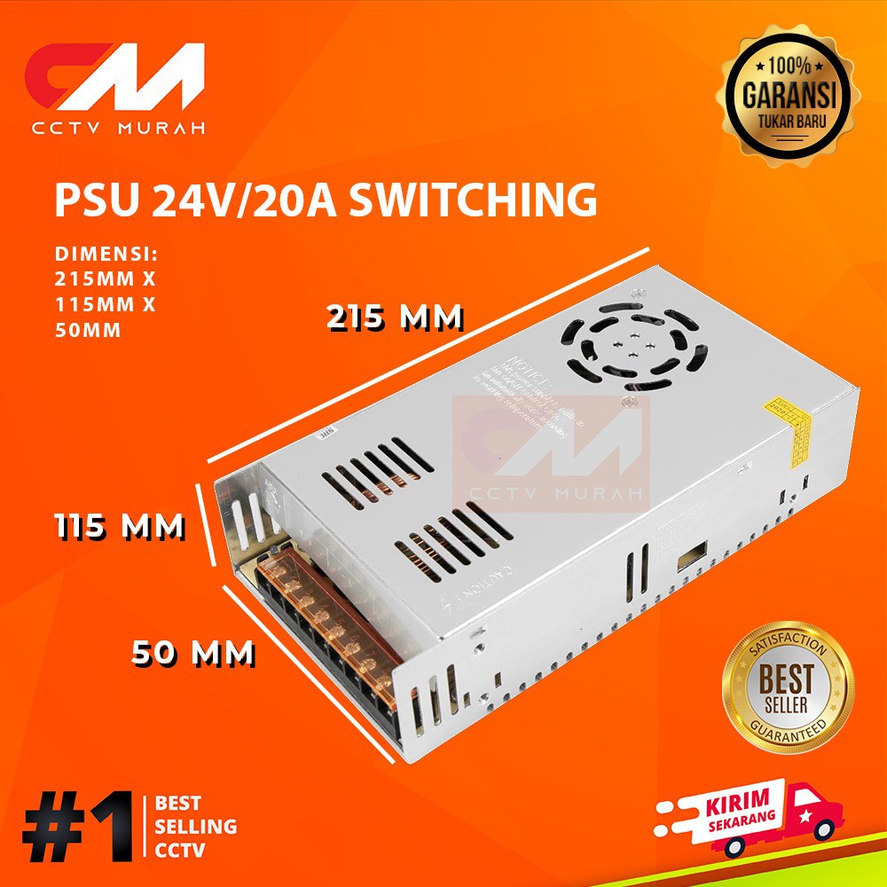 POWER SUPPLY 24V/20A SWITCHING witching Power Supply PSU 24V 20A High Quality, 24 Volt 20 Ampere Cooling Fan Jaring Adaptor