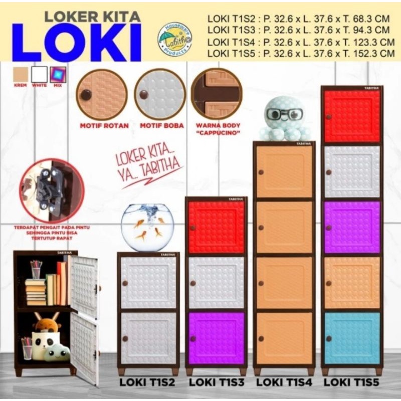Lemari Loker Plastik Serbaguna Lemari Mini 1 Tower LOKI ( Loker Kita)