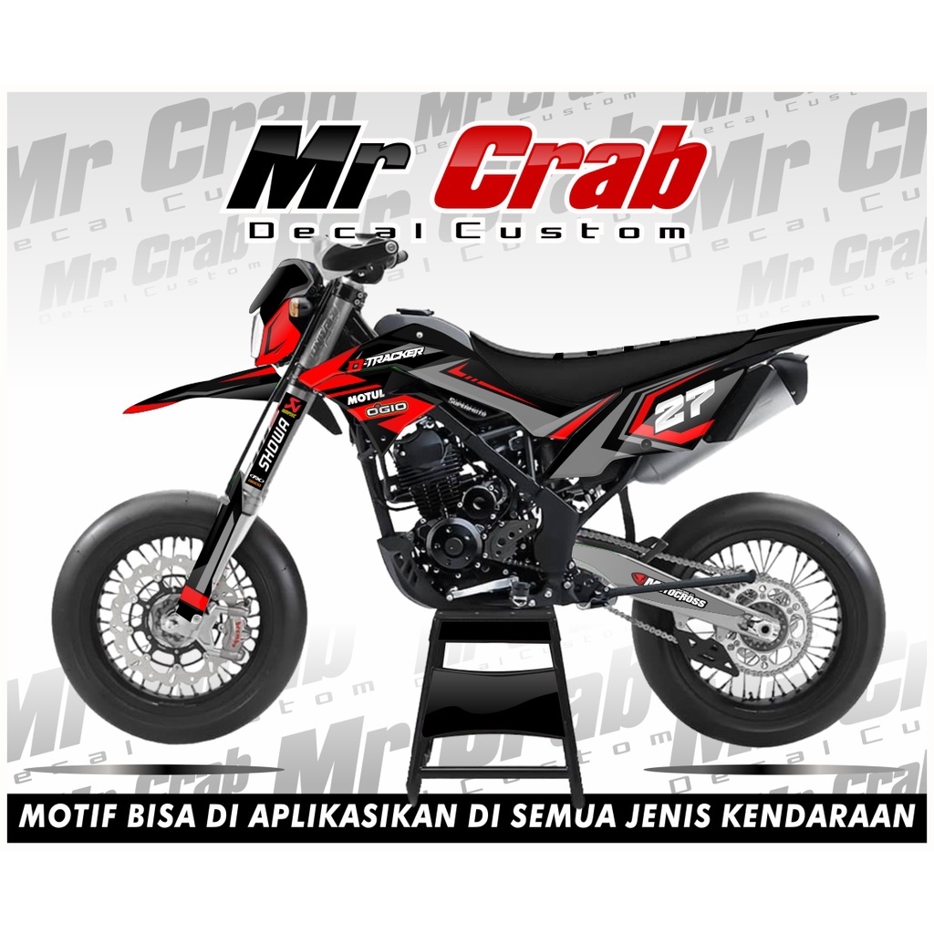 Decal Stiker Klx D-tracker full body Merah / SUPERMOTO KEREN