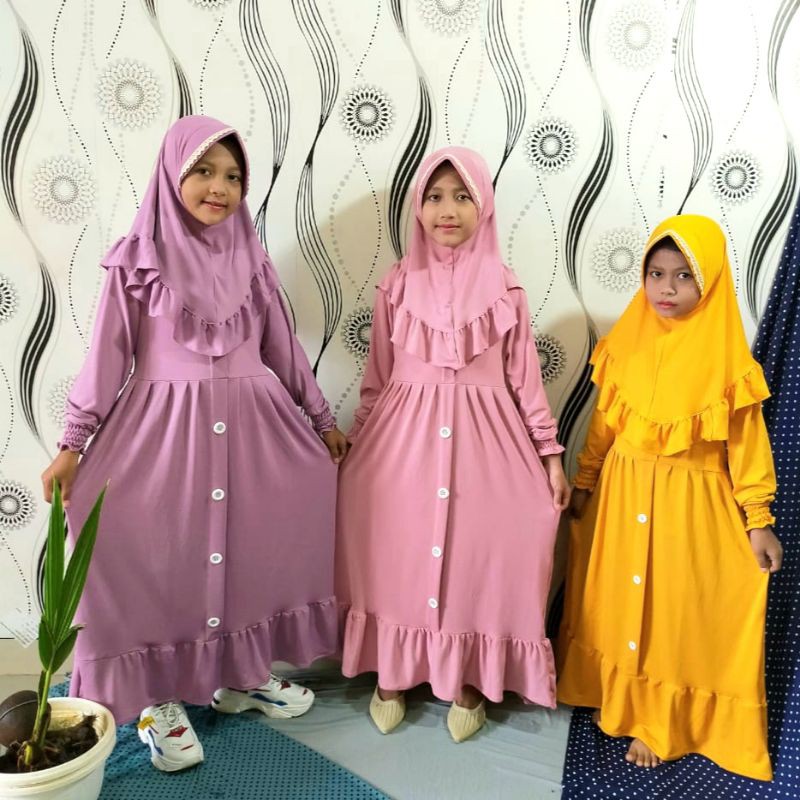 gamis ANAK alesha ( set hijab )