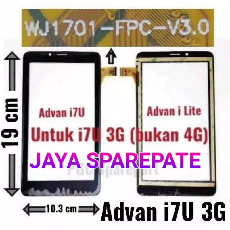 TOUCHSCREEN ADVANCE TABLET I LITE - I7U - I7 LITE - BLACK 3G - TS ADVAN ORIGINAL