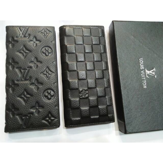 Dompet lv lipat panjang kulit asli emboss import