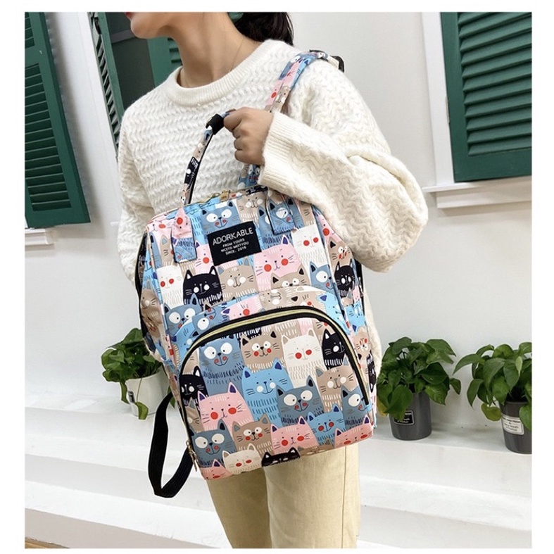 TAS BAYI 6005 - Tas Bayi Multifungsi ADORKABLE Tas Popok Baby Diapers Bag Tas Perlengkapan Travelling Ransel Backpack - H1