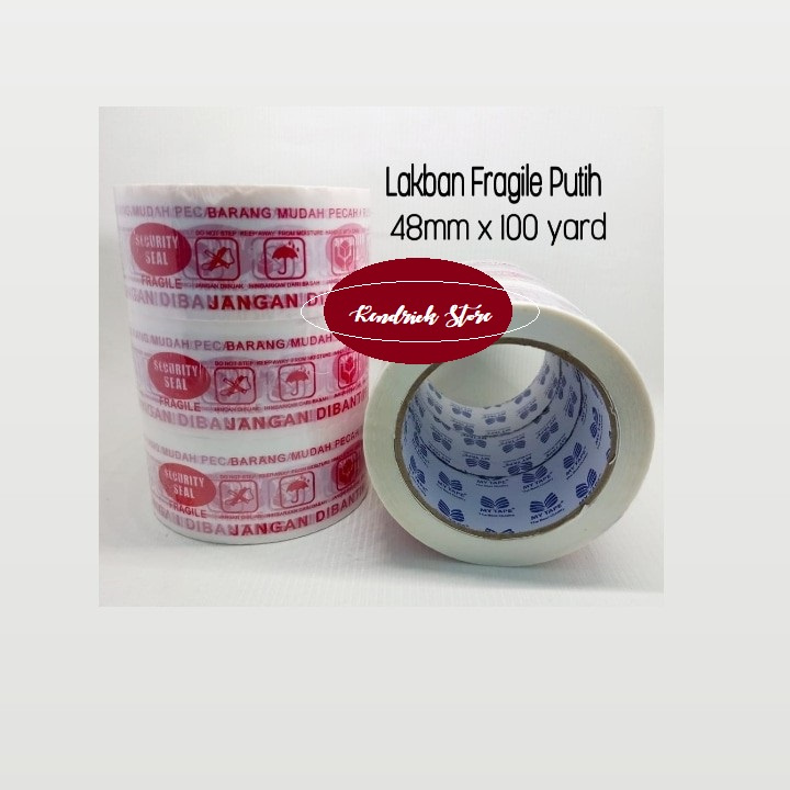 Lakban Fragile Putih 48x100 Yard Fragile Putih Full