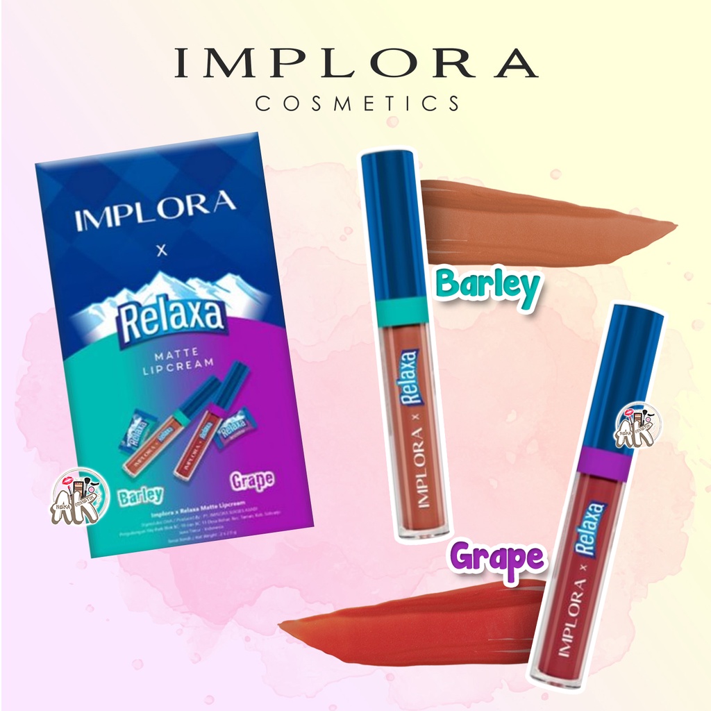 IMPLORA X RELAXA MATTE LIP CREAM 2IN1 / RELAXA CHERRY / LEMON