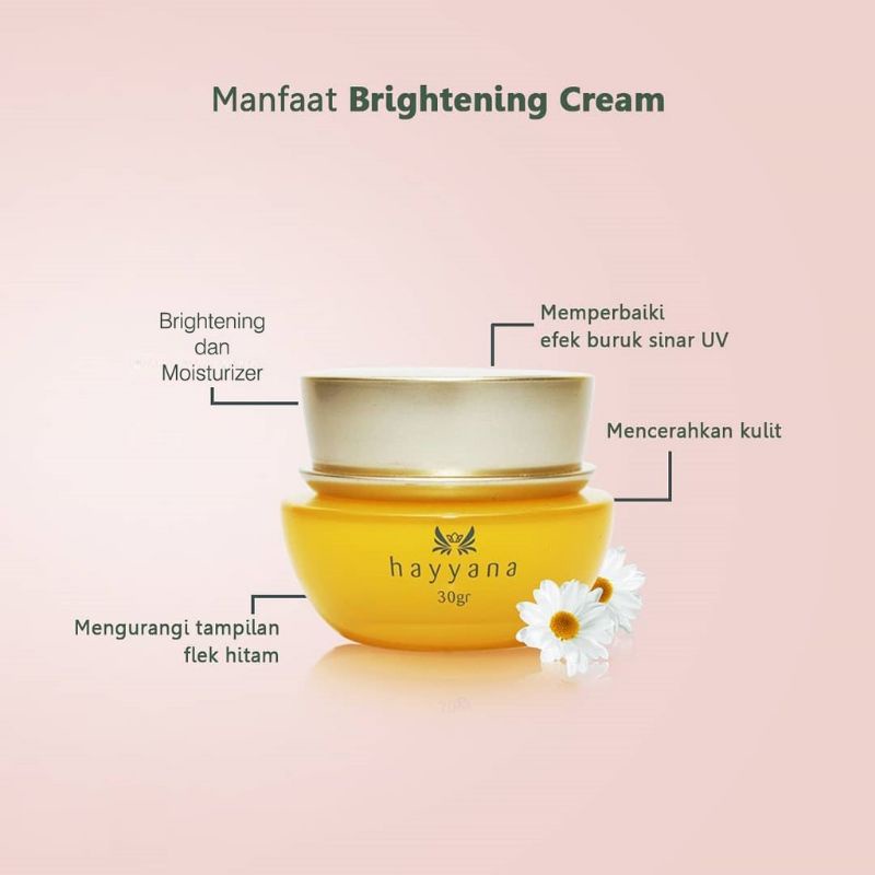 Hayyana Skincare Brightening Cream- Glowing Atasi Flek Hitam Day and Night