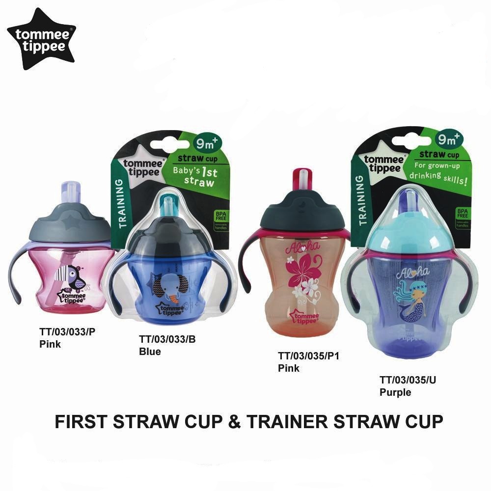 Tommee Tippee Training 1st Straw Cup 9m+ 150ml Anti Spill / tomme sedotan