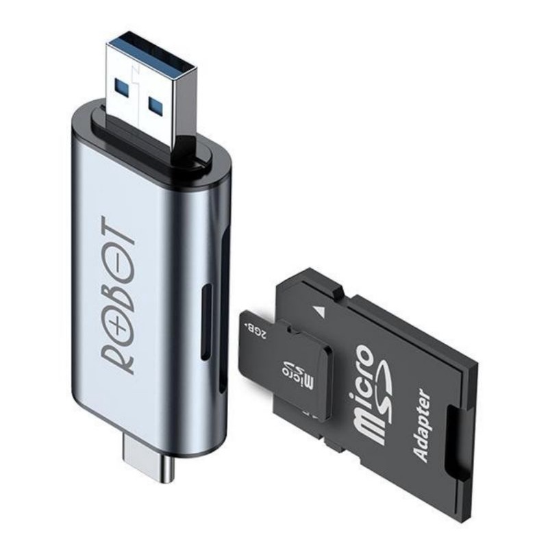 Robot CR202 Card Reader 2 in 1 Usb 3.0 , Type C , MicroSD