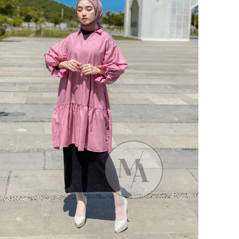 ☉ dress ruffle casual style MA jumbo BIG SIZE dress ➧