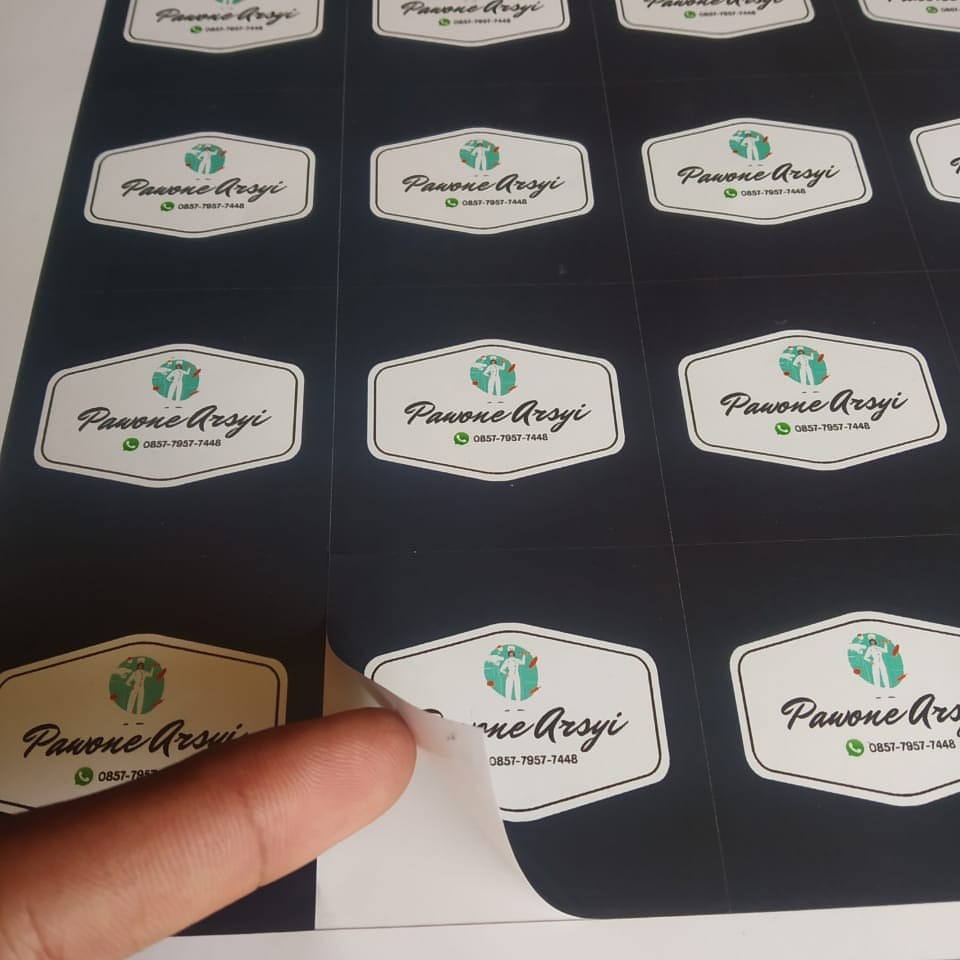 Cetak Stiker Label Makanan Anti Air/ Label Kemasan + Cutting / Cetak Stiker Label Online Shop VINYL Glossy