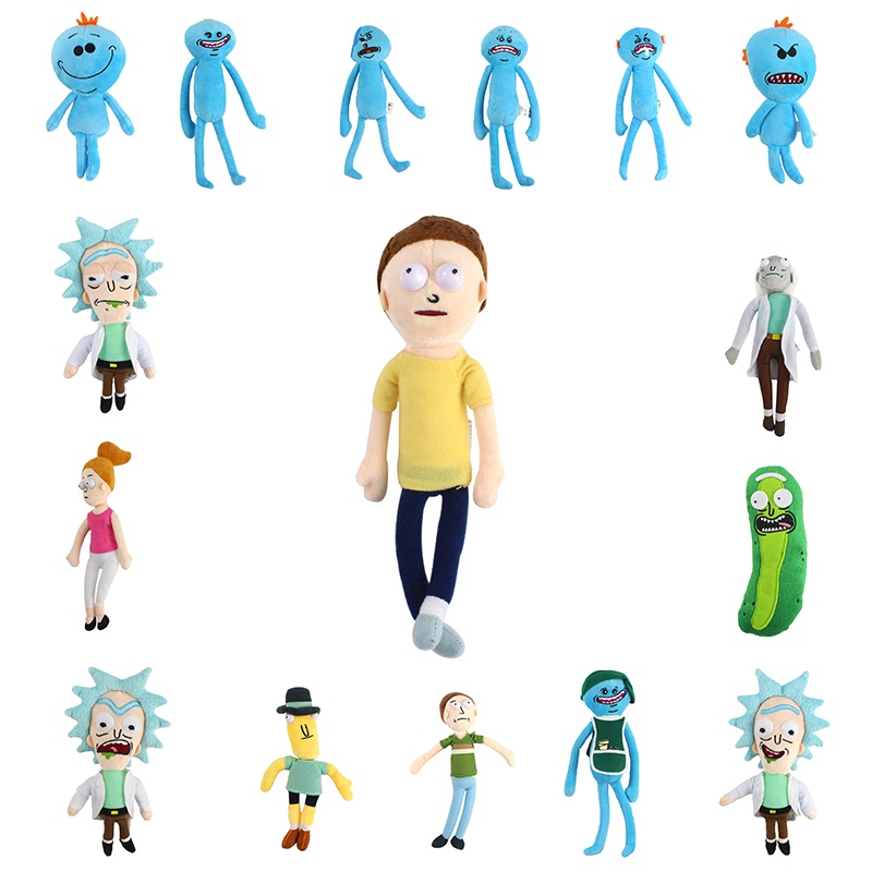 Morty Plush Rick Mainan Meeseeks Poopybutthole Summer Jerry Pickle Doll Boneka