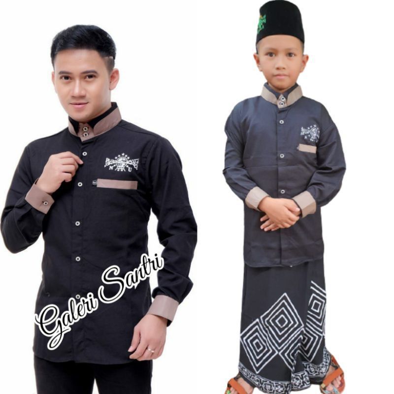 Baju Koko Couple Ayah Anak, Kemko Ayah Anak, Couple Koko Kemeja Kemko NU