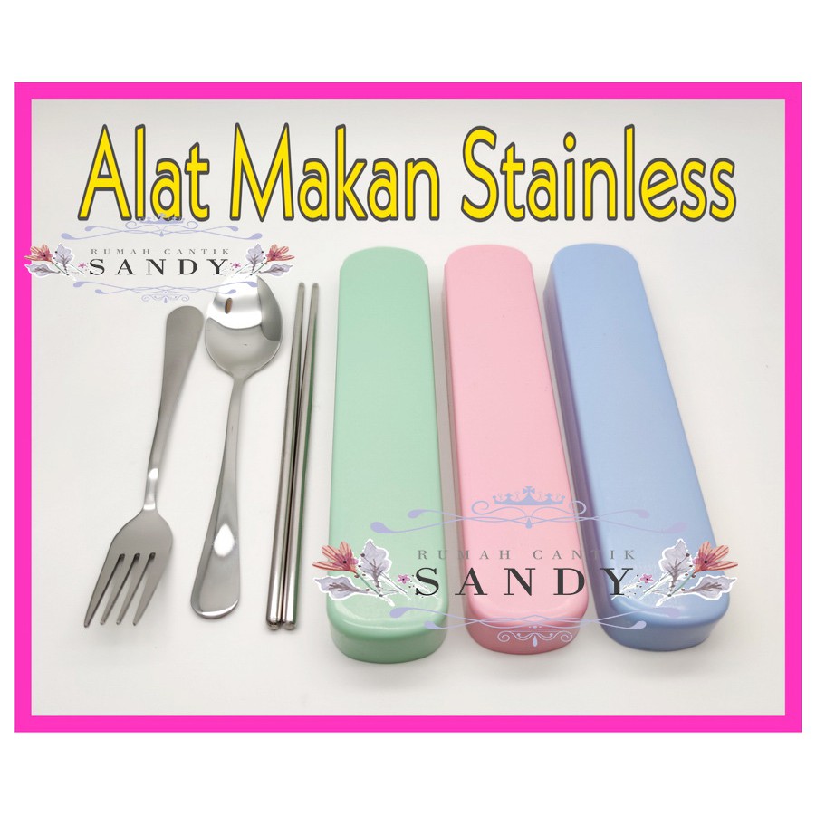 Set Alat Makan ~ Stainless Steel TEBAL ~ ( Sendok Garpu Sumpit )