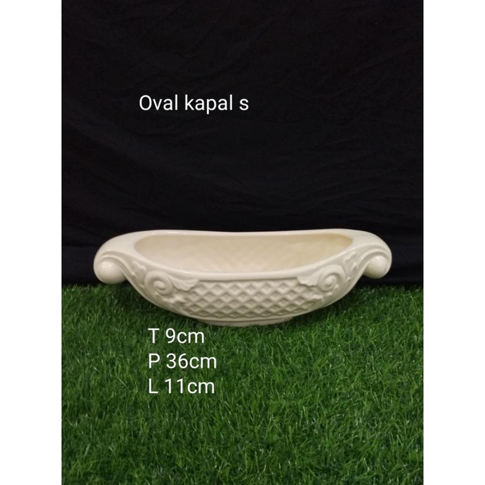 Vas keramik oval kapal s