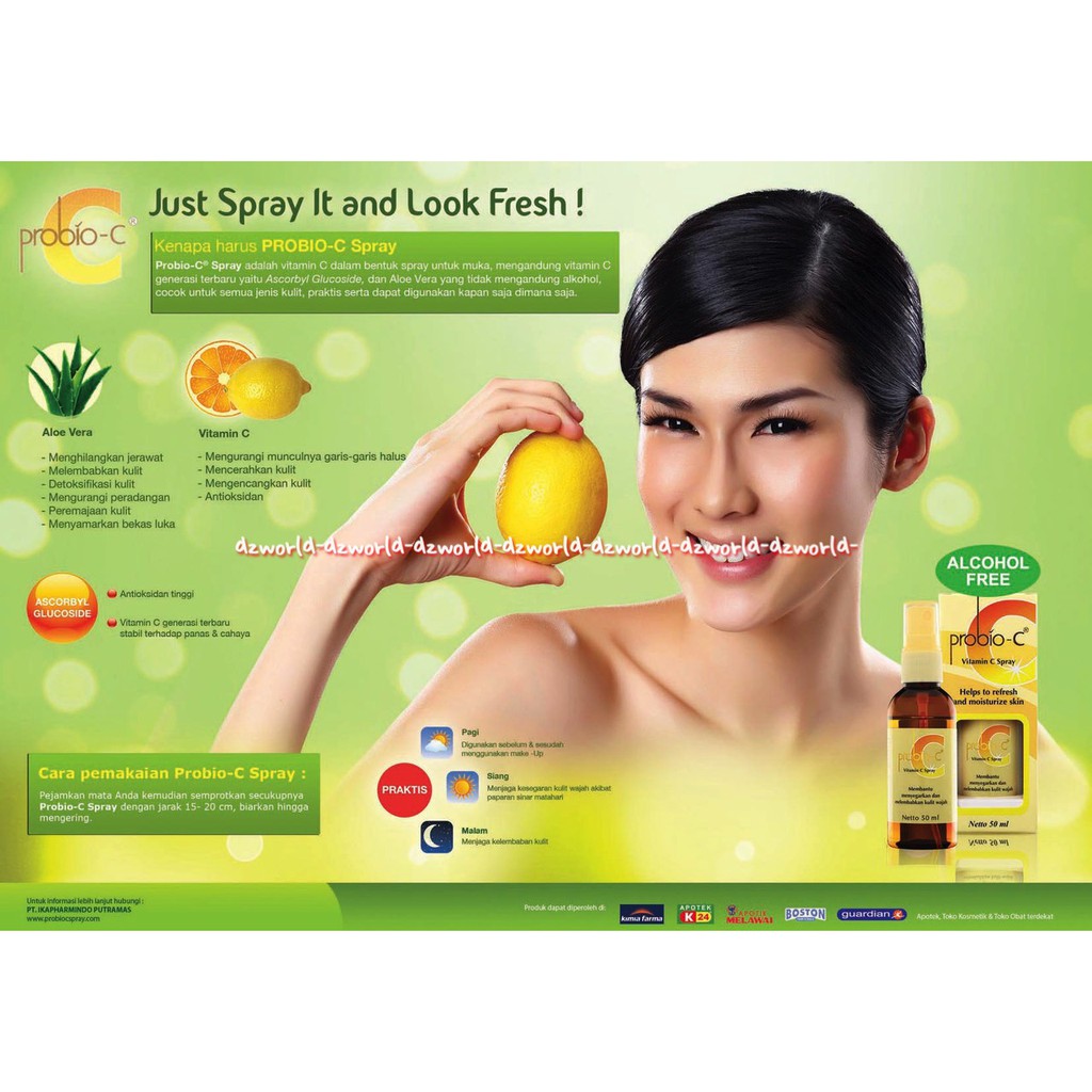 Probio C Vitamin C Spray Untuk Perawatan Kulit &amp; Mencegah Penuaan Dini 50mL