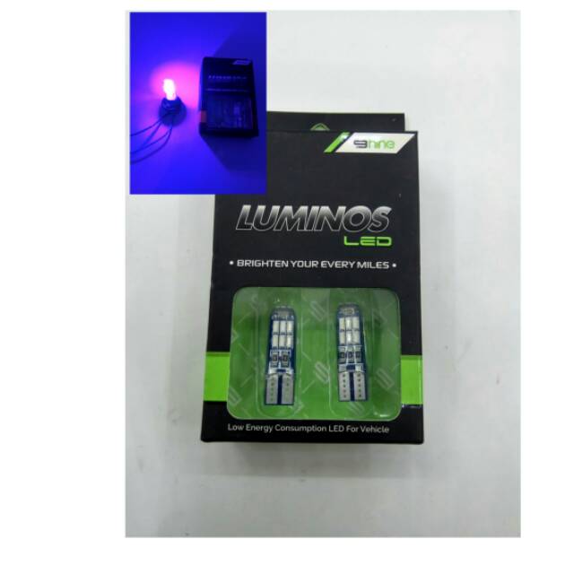 LAMPU SENJA T10 LUMINOS 15 MATA UNGU PURPLE SUPER BRIGHT