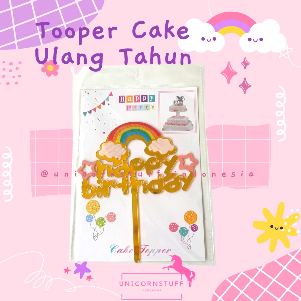 Miniatur Tooper Kue Hiasan Unicorn Kue Ulang Tahun Cake Kado Cewek