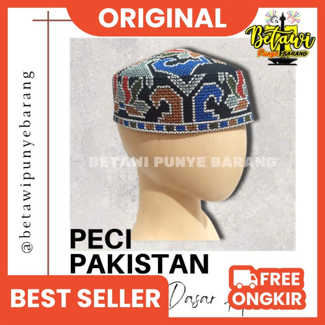 peci pakistan kopiah pakistan warna dasar maroon dan dasar hitam