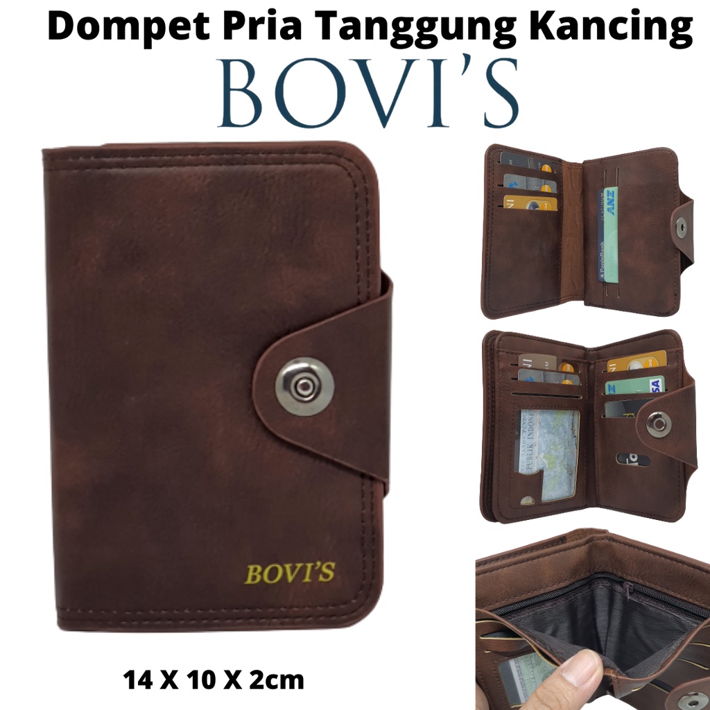 Dompet Pria Tanggung 3/4 Import Original Bovis Branded Model Keren Anak Muda Terbaru dan Kekinian Harga Murah Terjangkau Kualitas Distro Bahan Premium