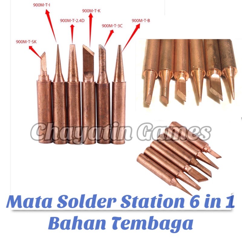 Mata Solder Station Bahan Tembaga For Type 900M 6 in 1 Sesuai Foto