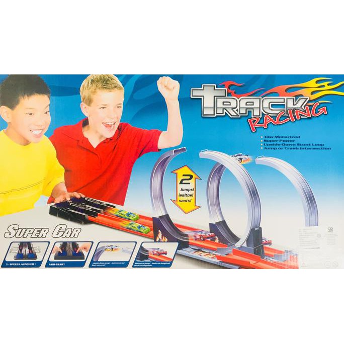 Track Racing Jalan Hot Wheels 2 Jalur Meluncur Halilintar