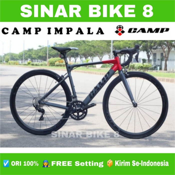 Sepeda Roadbike Balap 700C ELEMENT CAMP IMPALA Alloy Shimano 105 2x11 Speed Rem Cakram