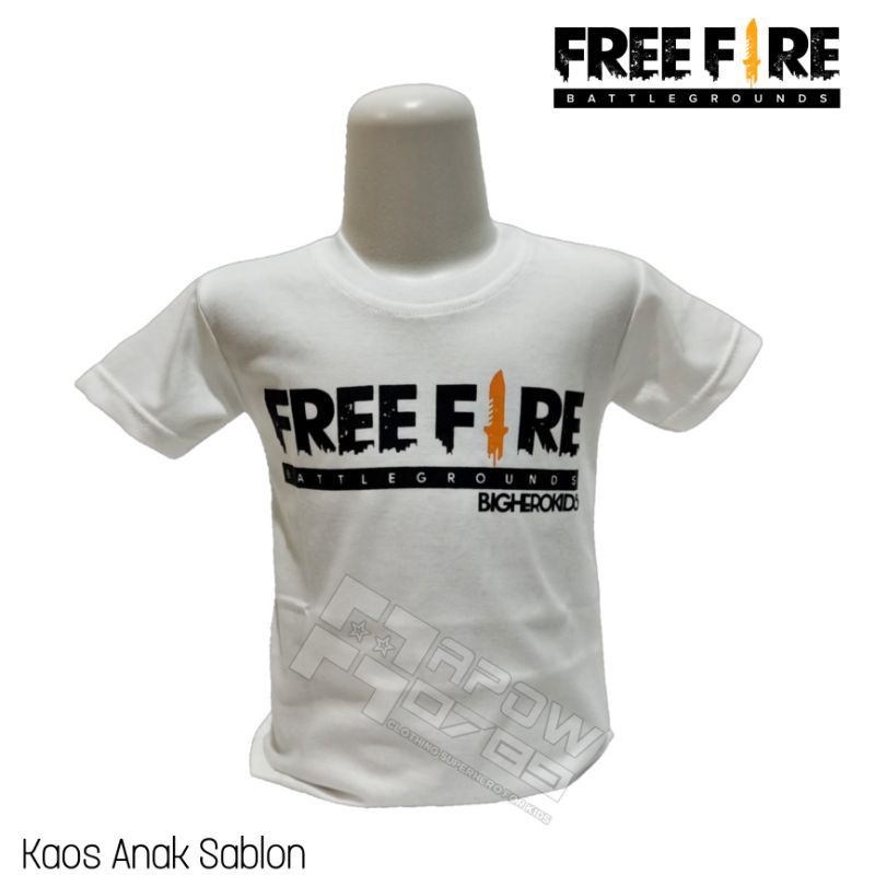 Baju anak karakter Free fire/Paket 2in1/ Baju anak laki-laki Bonus Topi/Usia 2-10thn