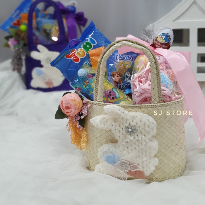 

Easter bunny eggs hampers and snack tas parcel telur paskah unik