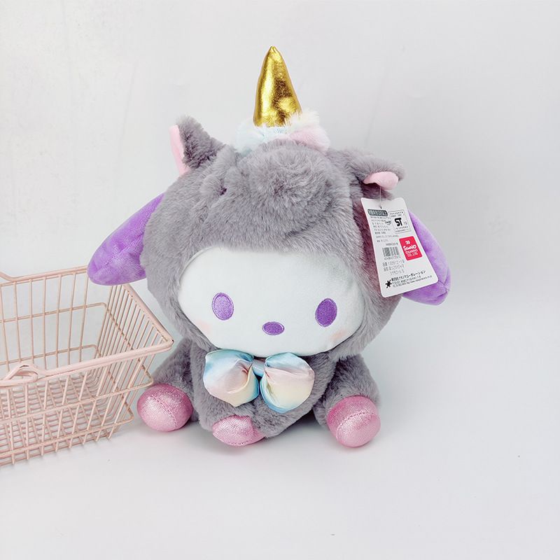 MAINAN BONEKA MELODY HELLO KITTY CINNAMOROLL POCHACCO DOG POMPOMPURIN KUROMI UNICORN PLUSH IMPOR