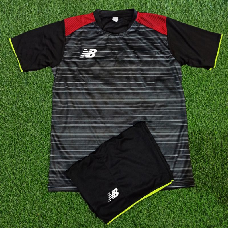 JERSEY PRINTING MOTIF NEW STELAN JERSEY FUTSAL JERSEY BOLA NB NEW BALANCE HITAM MERAH PUTIH STABILO