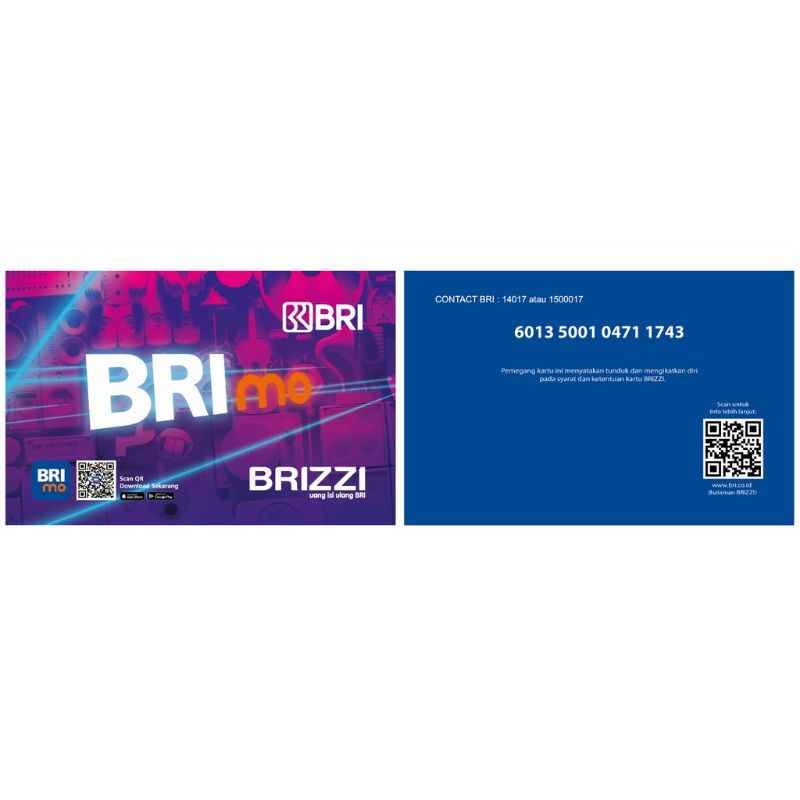 BRIZZI BRI edisi BRImo /Like eMoney eTOLL Tapcash or Flazz