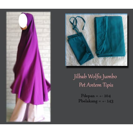 Jilbab wolfis jumbo cadar