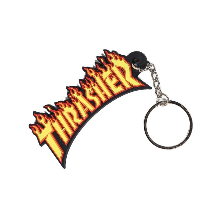 Thrasherr Flame Keychain