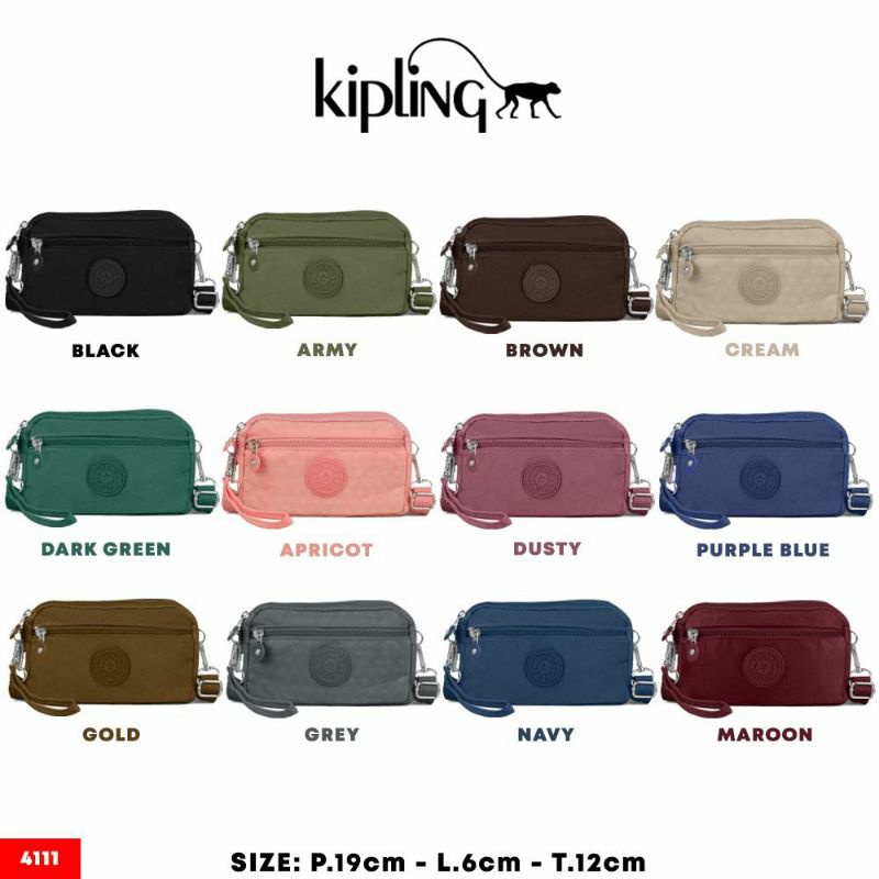 Dompet hp wanita K1pling tas selempang 4 resleting big besar import waterproof