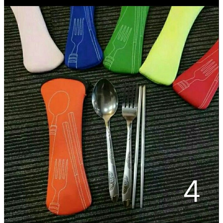 sendok travel set / sendok garpu sumpit portable travelling