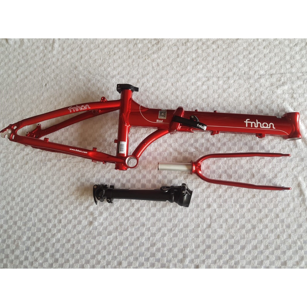 Frame Fork dan Hp Fnhon Blast Merah Alloy Red Handlepost Discbrake 20 22 inch Disc