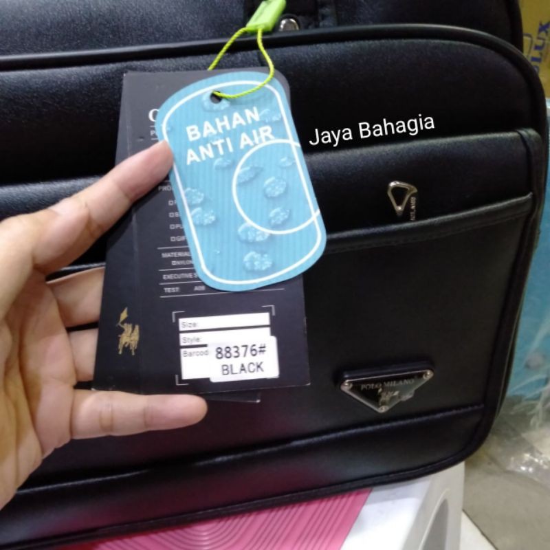 Tas Kantor Laptop Polo Milano Kulit Expand Briefcase Anti Air Selempang Kerja Jinjing Pria Original