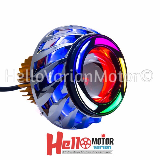 LAMPU LED LAMP PROJIE SPIRAL RAINBOW FLASH - LAMPU MOTOR - AKSESORIS MOTOR -