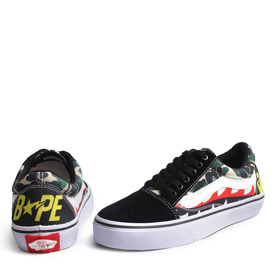 Sepatu Sneakers Pria Vans Old skhool Motif 3D All Star Sepatu Sneakers Kets + BOX Motif sneakers pria dan wanita