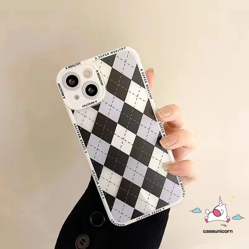 Casing Redmi10 A1 9 9T 9A 10 10C 9C Redmi Note10 10s 10pro 11 11s 11pro 8 9 9s 9pro POCO X3 Pro Nfc F4 M3 Pro M4 Pro Hitam Biru Motif Diamond Grid Transparan Soft TPU Case