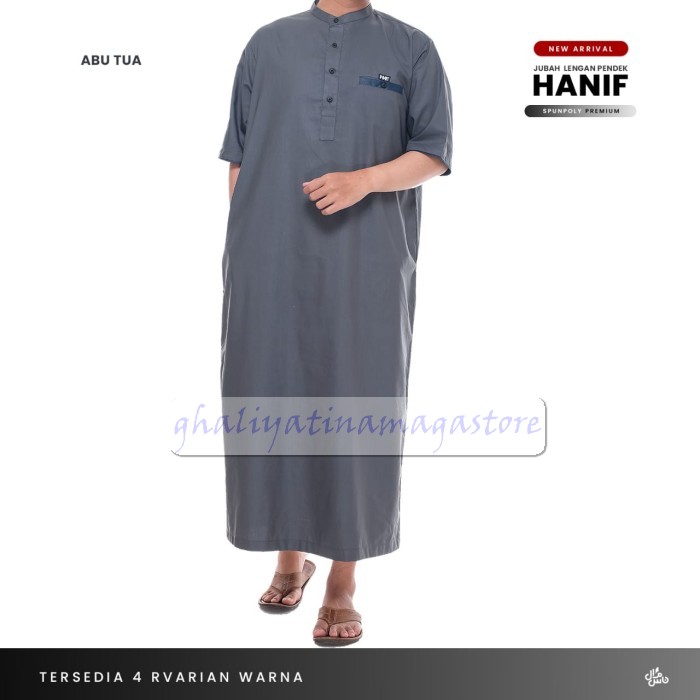 New Gamis Adam Grey Curve By Elmakky Exclusive | Gamis Juba Pria Excl MT875 Jubah Gamis Pria Lengan
