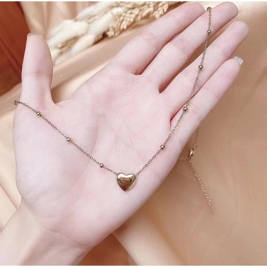 ✨COD✅Kalung Titanium Wanita Fashion Rose Gold Korean Style Aksesoris Kalung Hijab Perhiasan Emas  D805