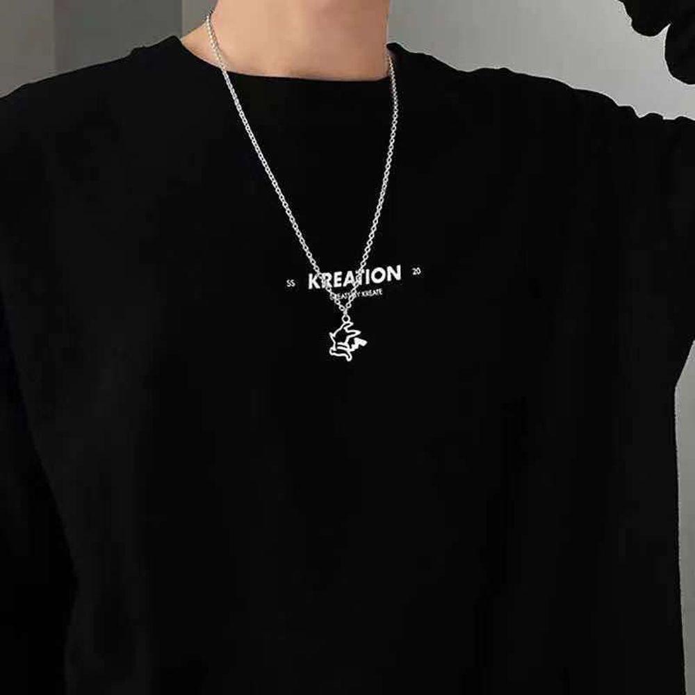 [Elegan] Kalung Beruang Fashion Kepribadian Manis Kait Rantai Klavikula Rantai Sweater Stainless Steel Beruang Perhiasan Aksesoris