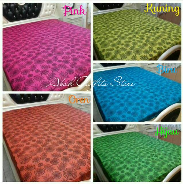 SPREI BATIK PRINTING PEKALONGAN KING SIZE 180X200X30 WARNA PINK OREN KUNING BIRU HIJAU MOTIF DREAMCA