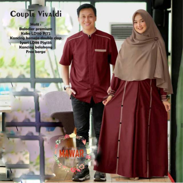 Couple brokat helena couple gamis ibu anak