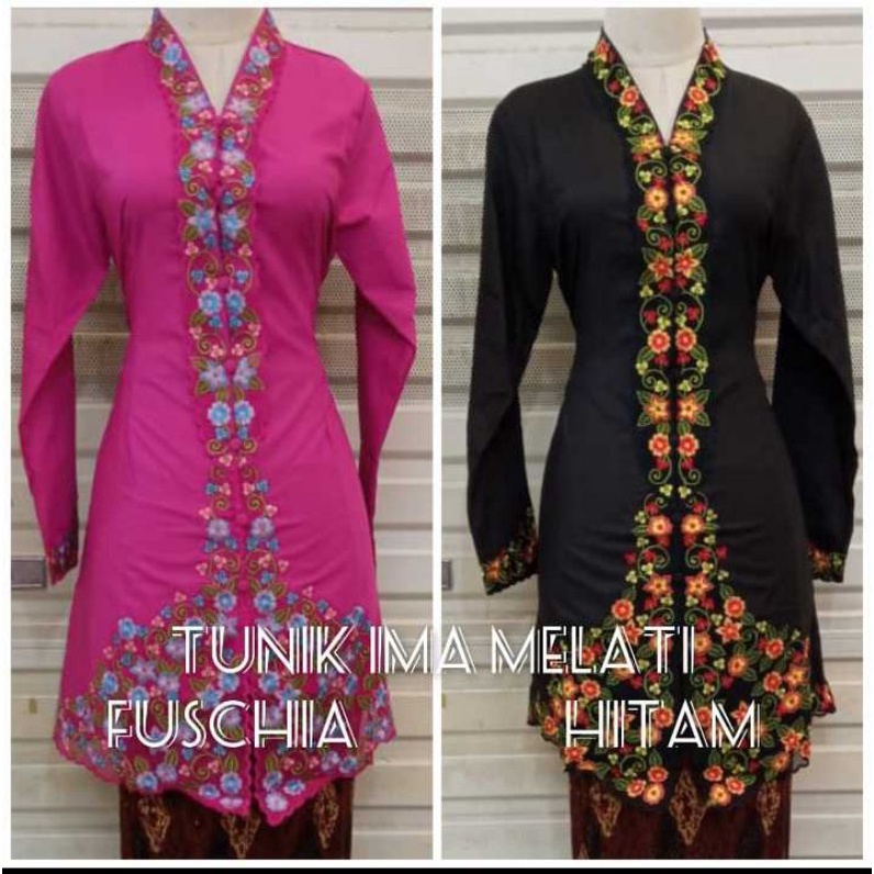 KEBAYA JUMBO ENCIM BORDIR TUNIK LENGAN PANJANG KATUN IMA
