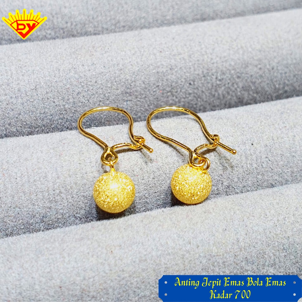Anting Bola Emas Kadar Emas 700
