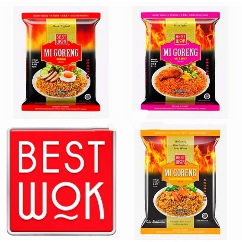 mie goreng BEST WOK original / black pepper seafood / hot spicy 85 gram