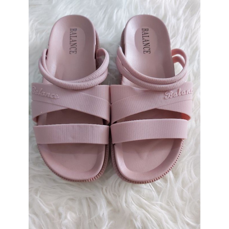 Sandal Wedges CATHY Silang tali 1606-3 Balance import-SOFT PINK