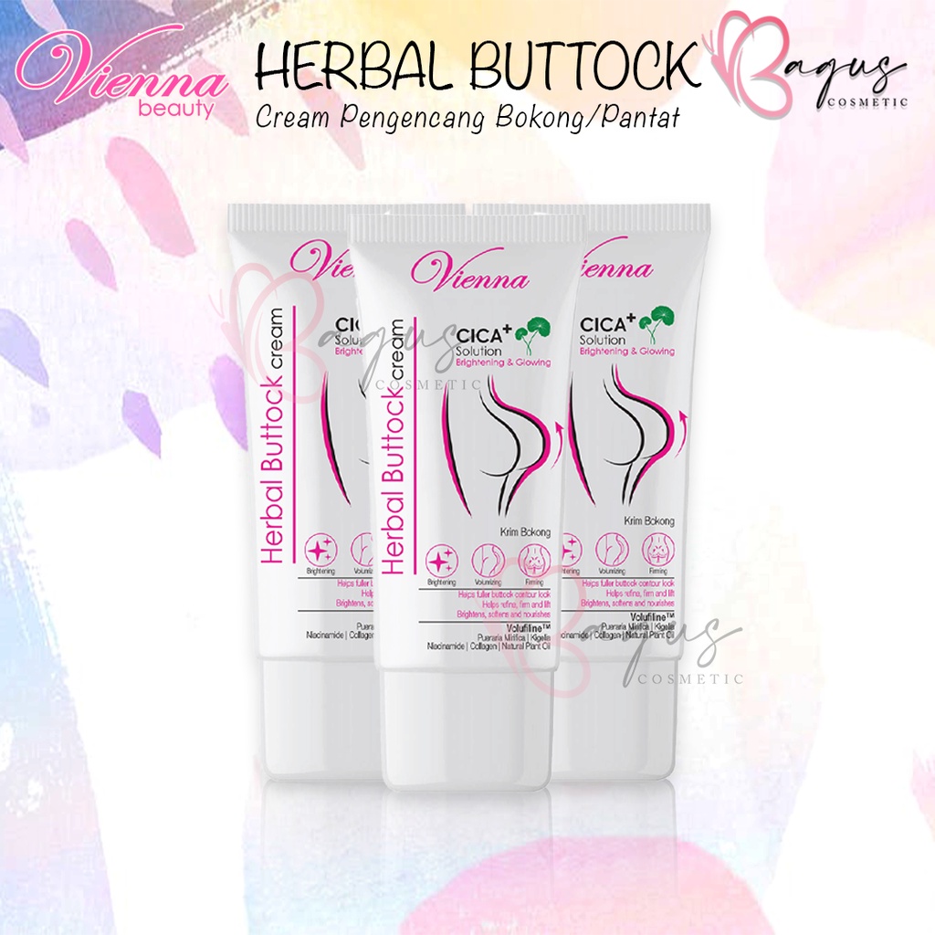 ⭐BAGUS⭐ VIENNA Herbal Buttock Cream 80ml | Cica+ Solution Krim Pengencang Bokong Pantat Mengencangkan